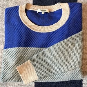 Madewell waffle-stitch color block sweater